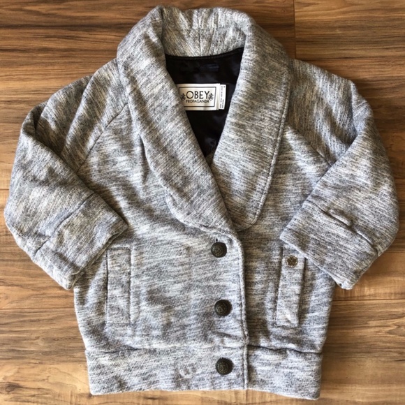 Obey Heather Gray Jacket S - Picture 1 of 11